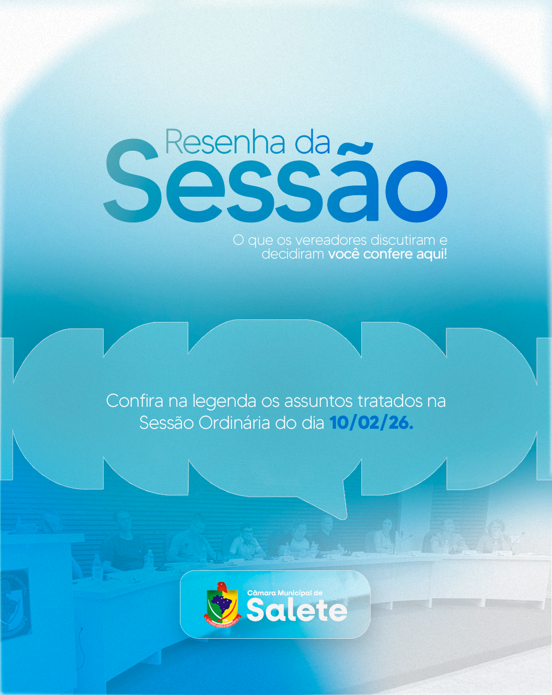 Resenha da 02ª Sessão Ordinária da Câmara de Vereadores - 10/02/26