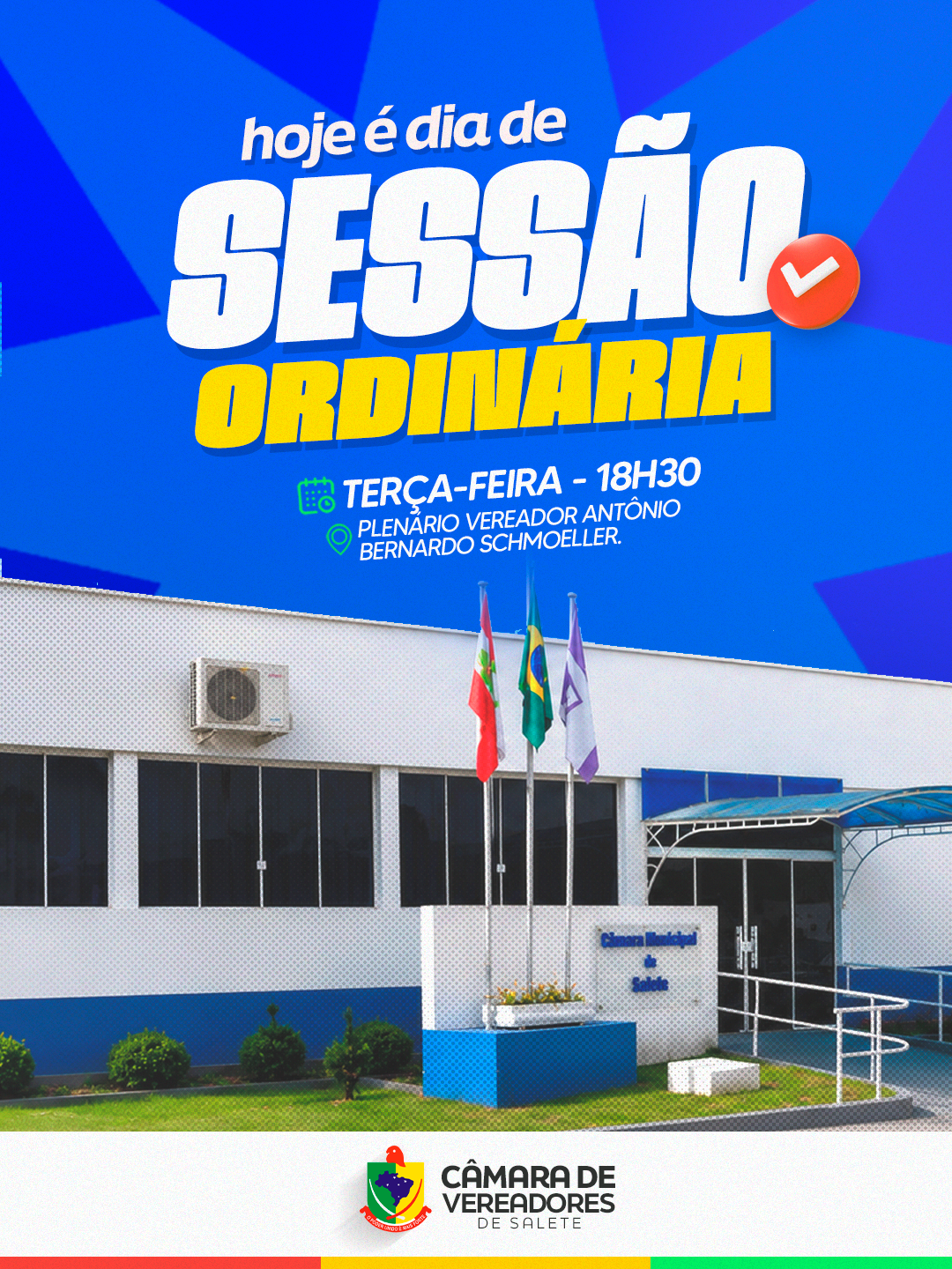 Venha participar de mais uma Sessão Ordinária!